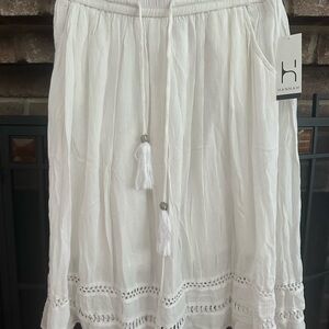 Hannah Elegant White A-Line Skirt